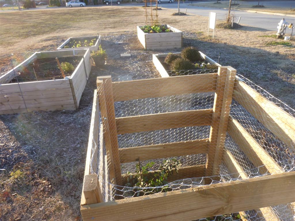 Filling up the compost bin